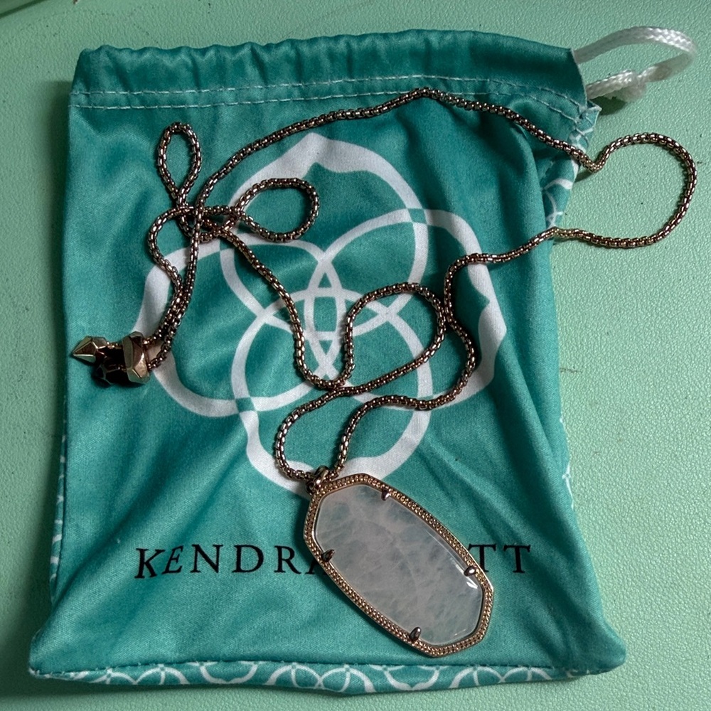 Kendra Scott Rose Gold Necklace with light pink Pendant